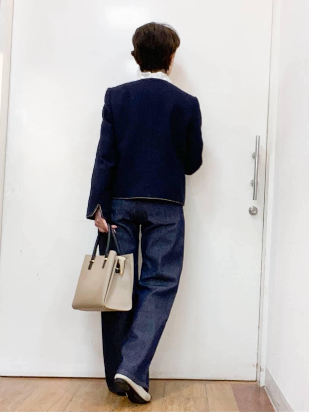 みぃさんの「SHOO･LA･RUE｜【S-3L】オンとオフで印象が変わる ライトツイードジャケット」を使ったコーディネート