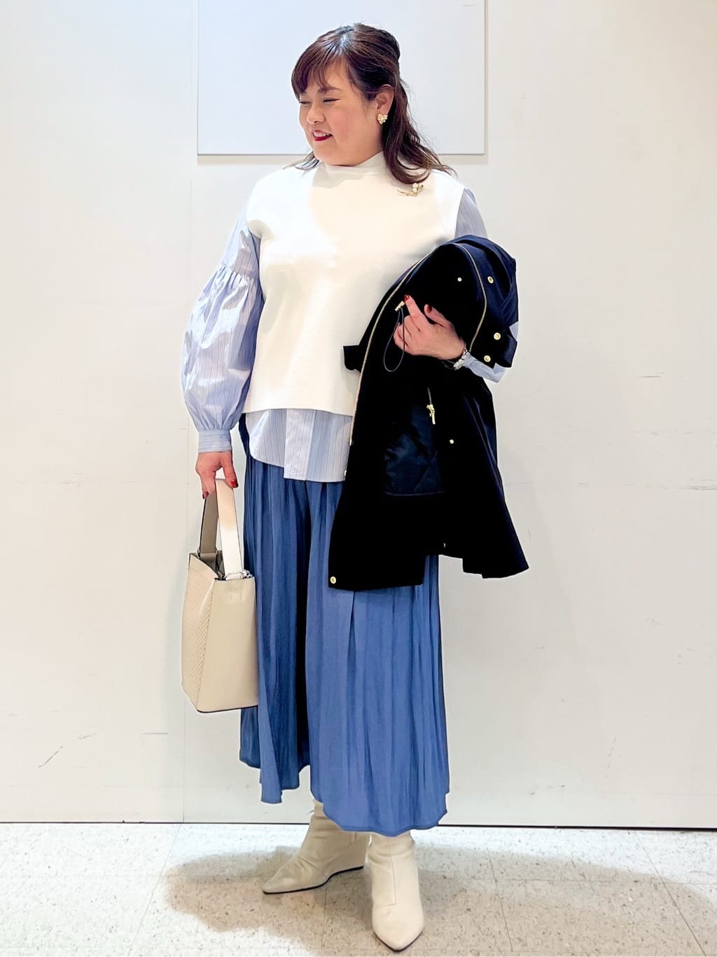 kimmyさんの「Reflect｜【中綿ライナー付き】ライナー付きフーデッドロングコート」を使ったコーディネート