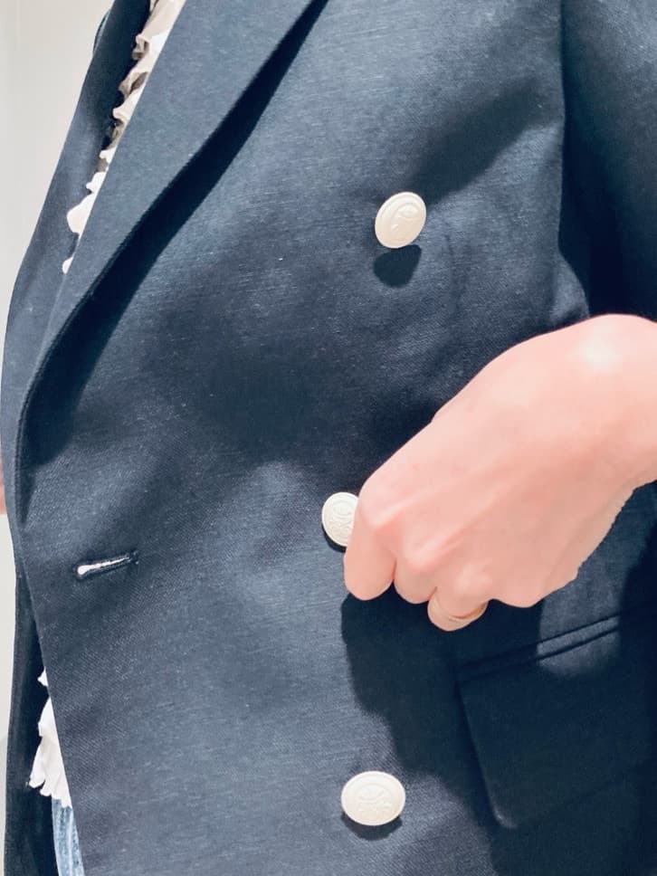 Furuさんの「DRESSTERIOR｜【セットアップ可】リネンブレンドダブルブレストジャケット」を使ったコーディネート