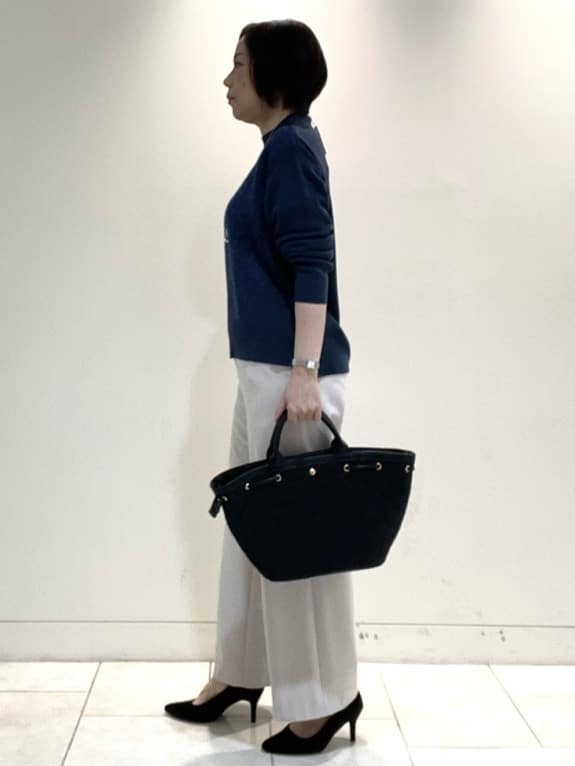 フミさんの「Reflect｜アーガイル柄ハイネックニット」を使ったコーディネート