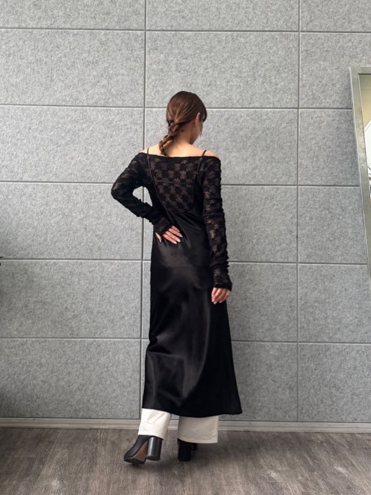 designer yukaさんの「CODE A｜satin cami dress」を使ったコーディネート