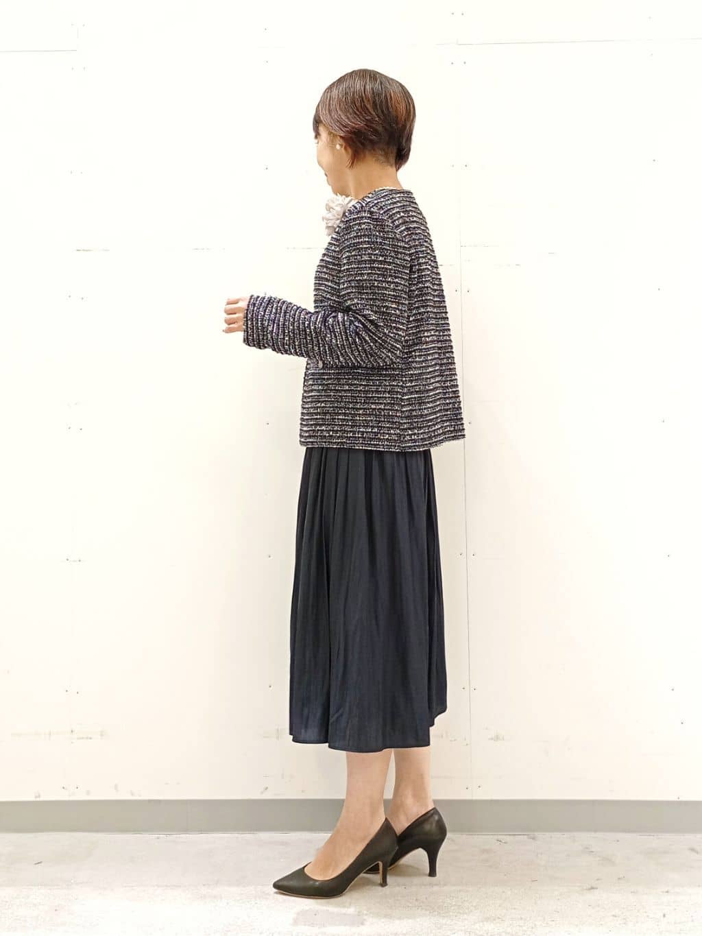 Kさんの「INDIVI｜【セレモニー／洗える】ミックスツイードライトジャケット」を使ったコーディネート