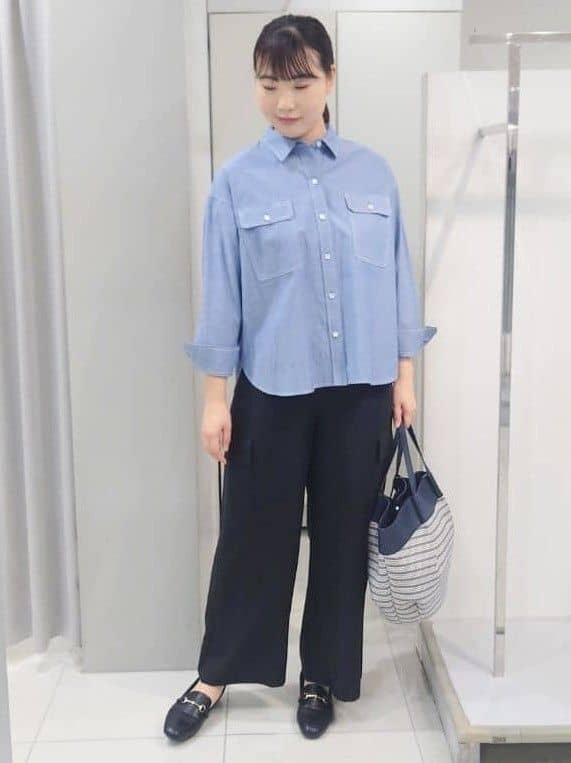 AZUSAさんの「Reflect｜【羽織にも◎】ダンガリーシャツ」を使ったコーディネート
