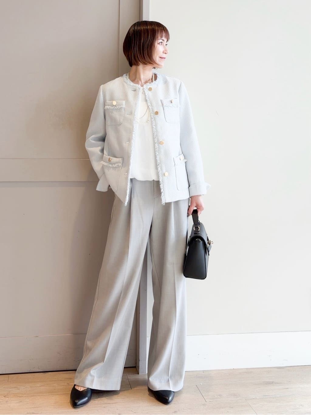 yamakoさんの「grove｜【マシンウォッシュ/防シワ/S-3L】着回しできるカセット服ワイドパンツ」を使ったコーディネート