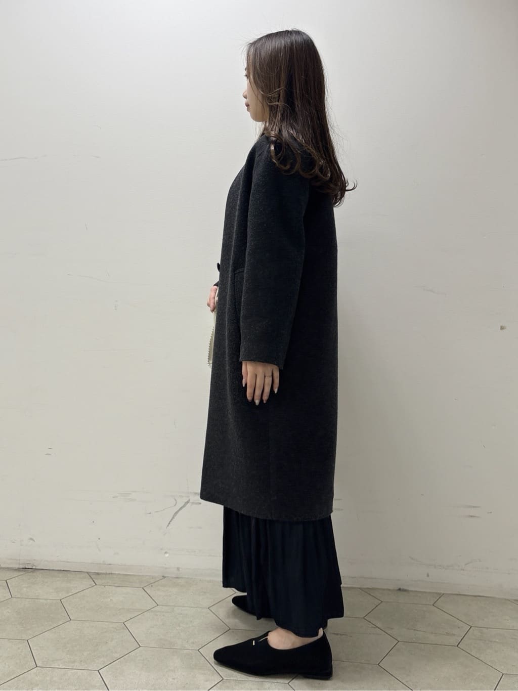 kahoさんの「INDIVI｜【軽量／ウール混】ライトフォルム ロングコート」を使ったコーディネート