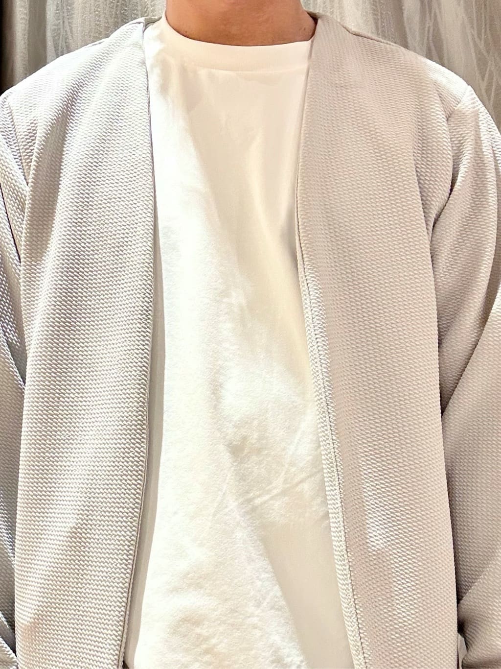 KENJI Iさんの「THE SHOP TK｜【2点セット】カーディガン＋半袖Tシャツ 洗濯機OK」を使ったコーディネート