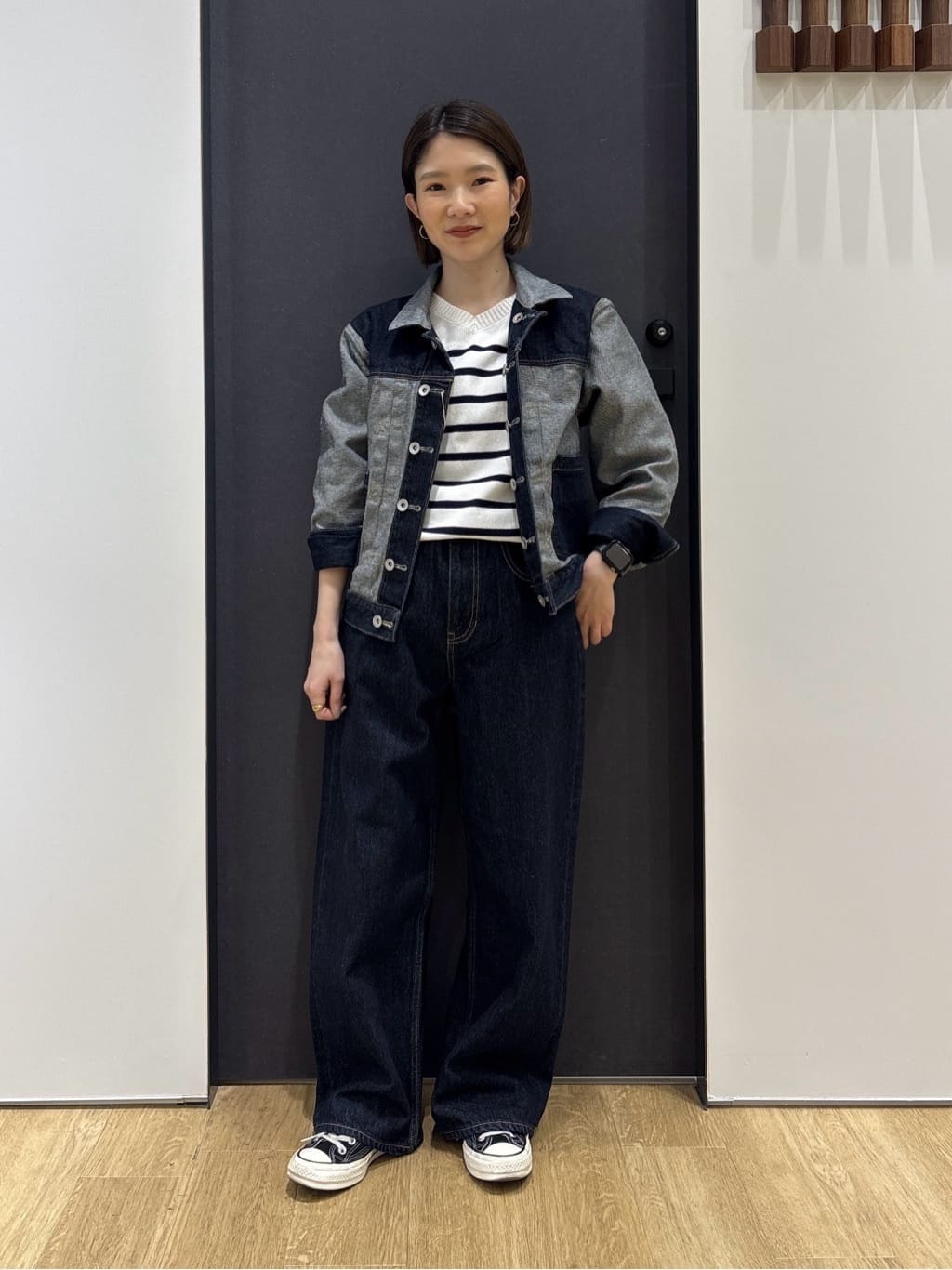 risaさんの「Dessin｜【ユニセックス/2WAY】リバーシブルデニムジャケット」を使ったコーディネート