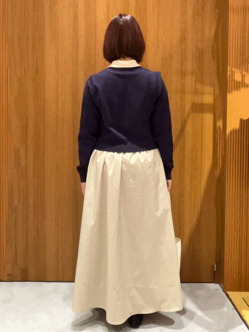 saeさんの「index｜ダブルポロ衿ニットドッキングワンピース【洗濯機OK】」を使ったコーディネート