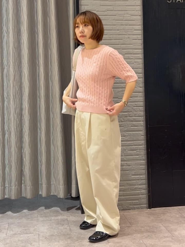 ga_riさんの「THE SHOP TK｜【POLO BCS 別注】5分袖ケーブルニット」を使ったコーディネート