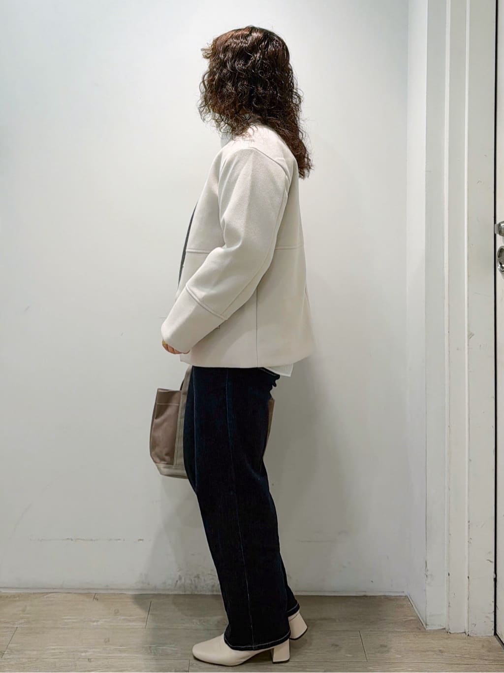 sumicaさんの「OPAQUE.CLIP｜ウールライクメルトンノーカラーコート【洗濯機洗い可】」を使ったコーディネート