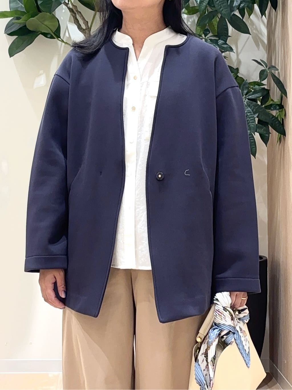 miraiさんの「grove｜しなやかな着心地で動きやすい、ダンボールジャージノーカラーコート」を使ったコーディネート