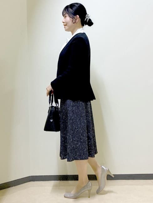  beni_gingerさんの「Reflect｜【SS-4Lサイズ／通勤／セットアップ可】ノーカラージャケット」を使ったコーディネート