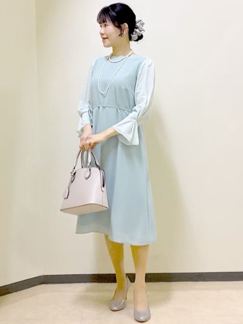  beni_gingerさんの「Reflect｜【SS-4Lサイズ／付属リボン】スリーブデザインジョーゼットワンピース」を使ったコーディネート