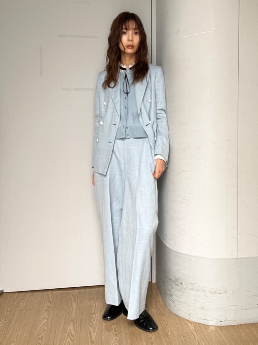 misaさんの「DRESSTERIOR｜【セットアップ可】リネンブレンドダブルブレストジャケット」を使ったコーディネート