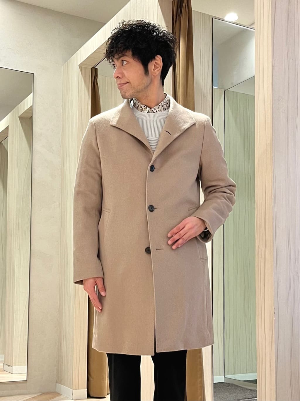 URAさんの「TAKEO KIKUCHI｜畦編みチェック プルオーバーニット」を使ったコーディネート
