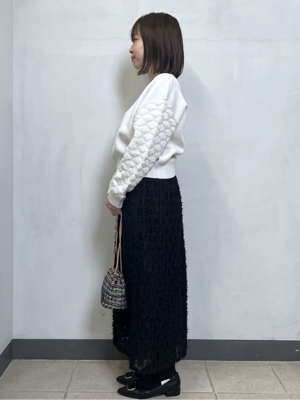 mikiさんの「OPAQUE.CLIP｜ループヤーンスリーブニット【洗濯機OK】」を使ったコーディネート