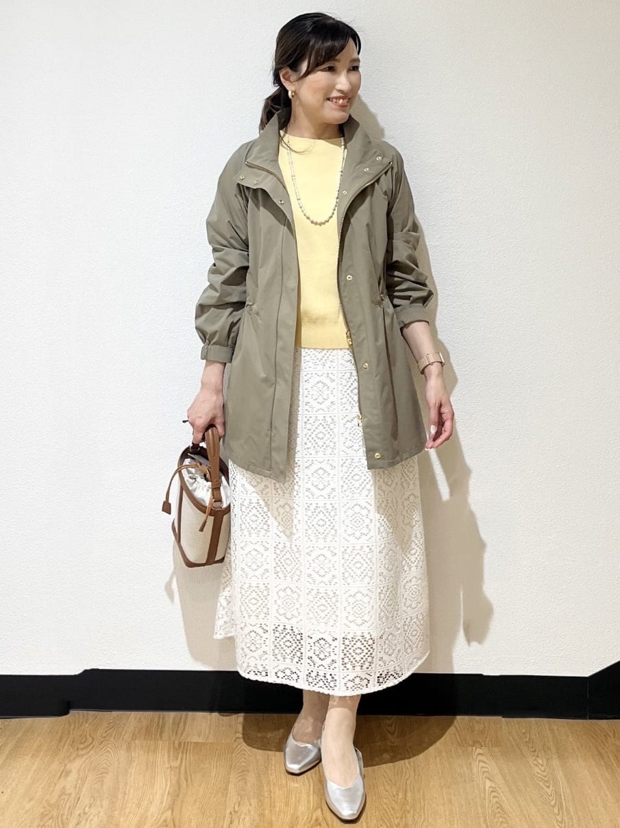 ayaさんの「Reflect｜【撥水】ストレッチタフタミドル丈スタンドカラーコート」を使ったコーディネート