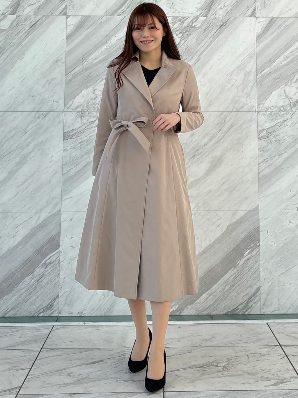 sayaさんの「COUP DE CHANCE｜【きれいめ羽織り】Aラインドレスコート」を使ったコーディネート