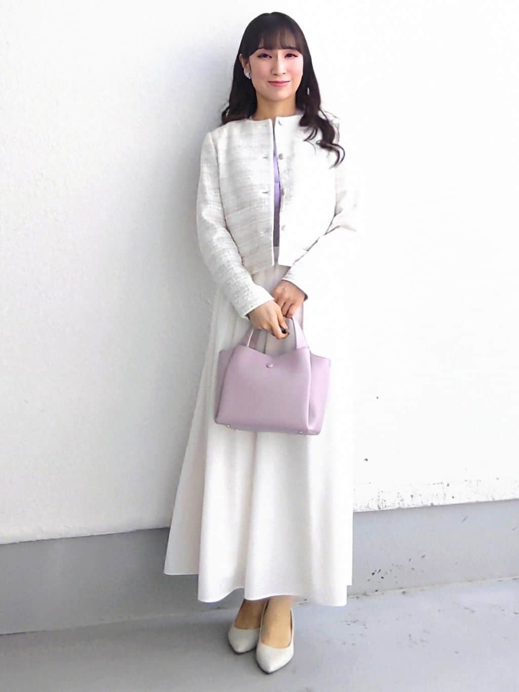 keinaさんの「SunaUna｜【ON/OFF着回し】カラーツイードジャケット」を使ったコーディネート
