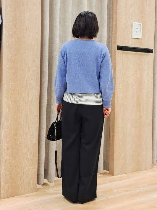ふるさんの「grove｜きれい見えとイージーな着心地を両立した、ウエストシャーリング ワイドパンツ」を使ったコーディネート