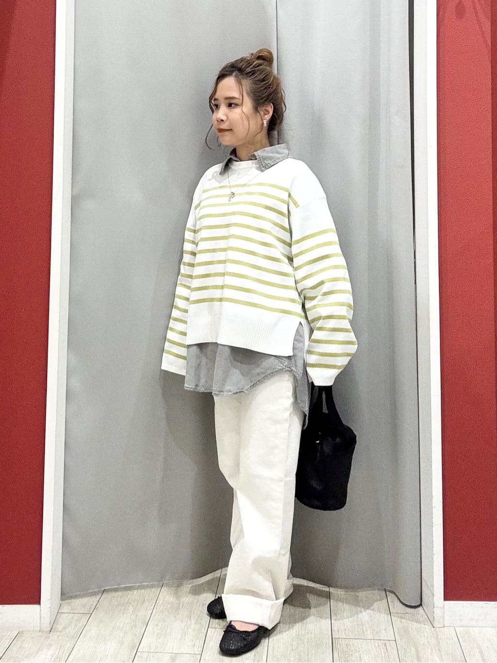 shioさんの「SHOO･LA･RUE｜楽にきちんと見られたい　大人カジュアルボーダーニット」を使ったコーディネート