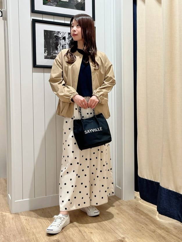 mihoさんの「Dessin｜【洗える】後ろボタンニットプルオーバー七分袖」を使ったコーディネート