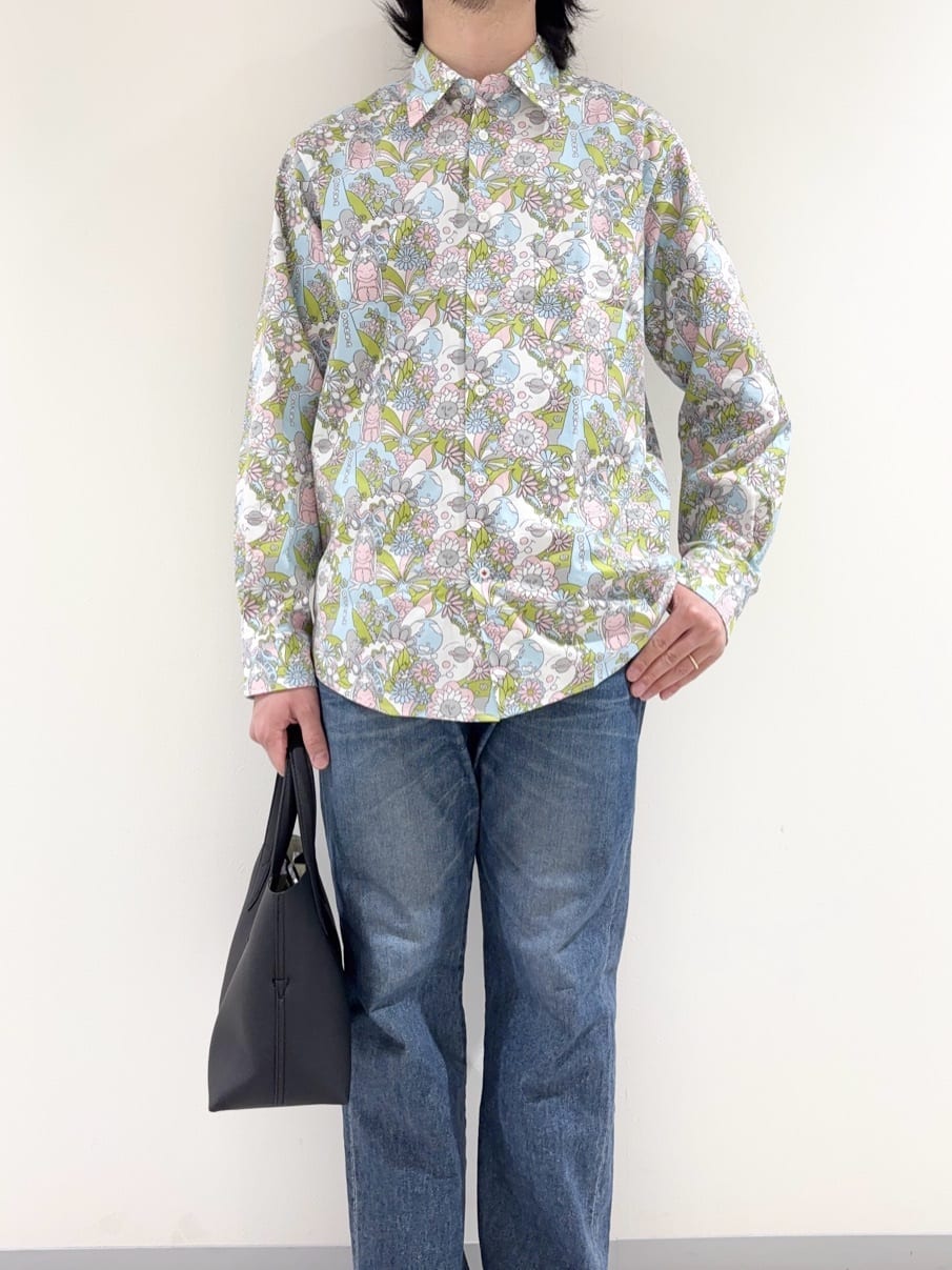 及川さんの「TAKEO KIKUCHI｜【BOWLER HAT LABEL】ビリケンプリント 長袖シャツ」を使ったコーディネート