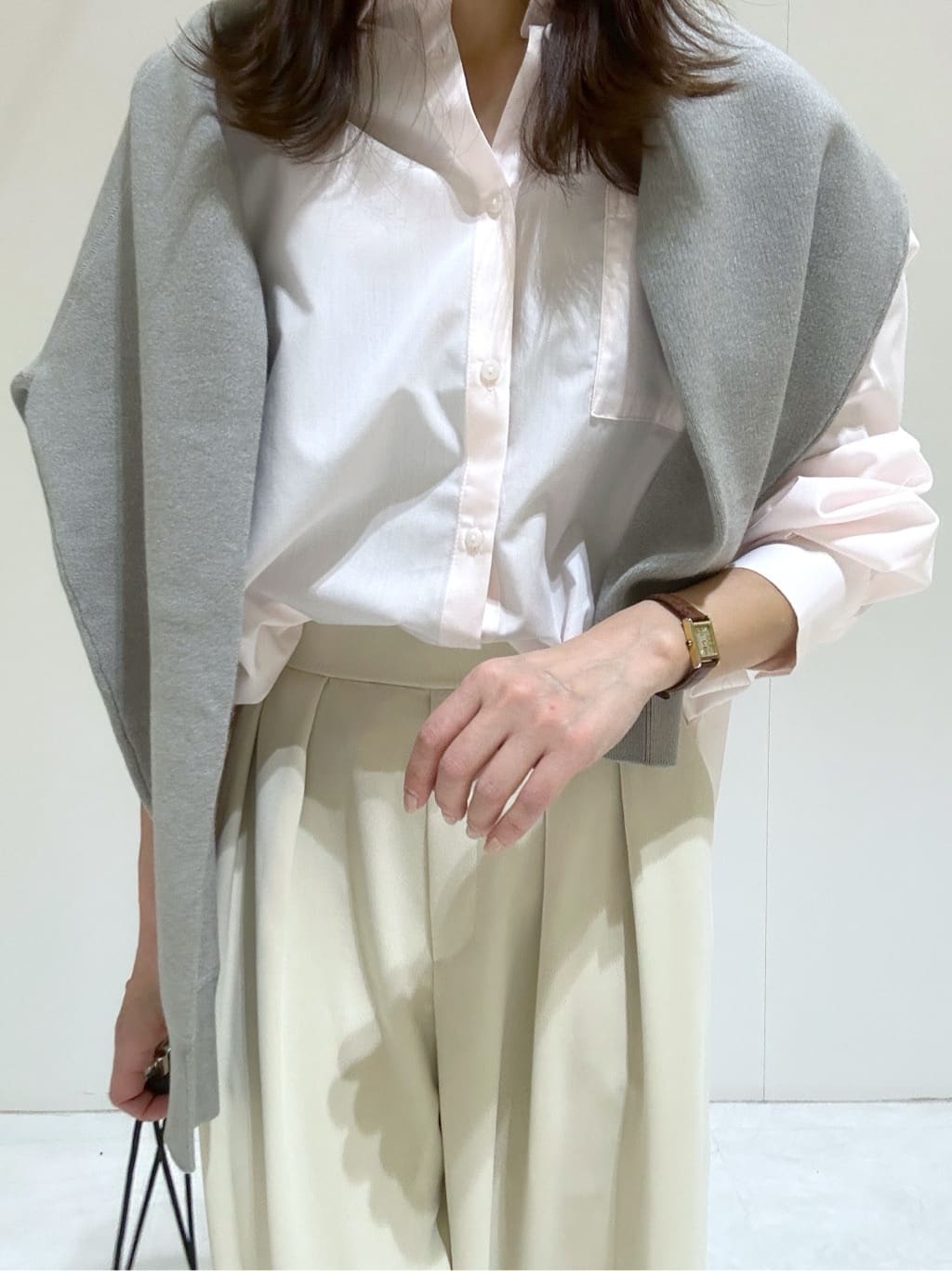 makiさんの「OPAQUE.CLIP｜スウェットライクニット【洗濯機OK】」を使ったコーディネート