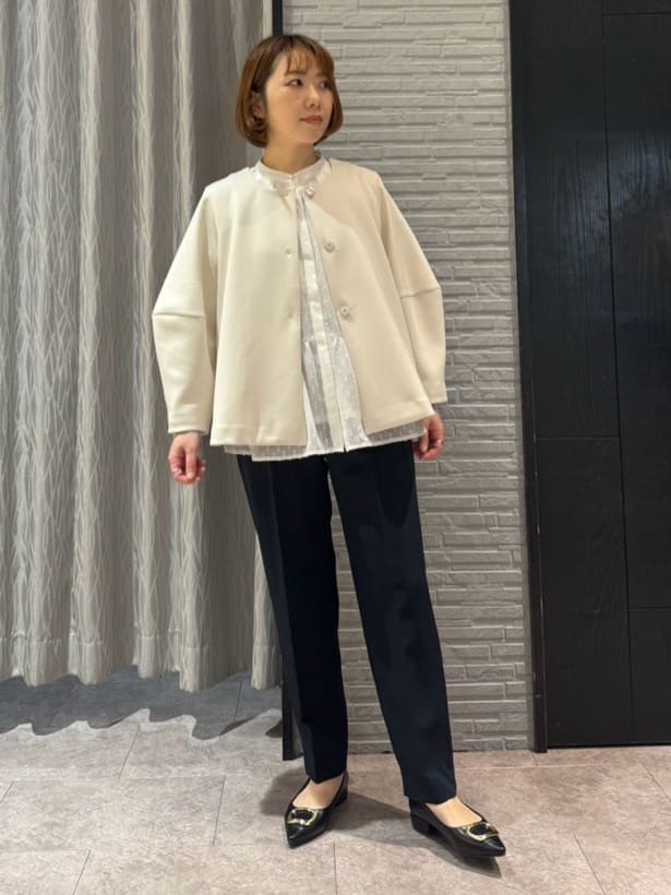 ga_riさんの「THE SHOP TK｜【通勤にもカジュアルにも】シフォンジャカードブラウス」を使ったコーディネート