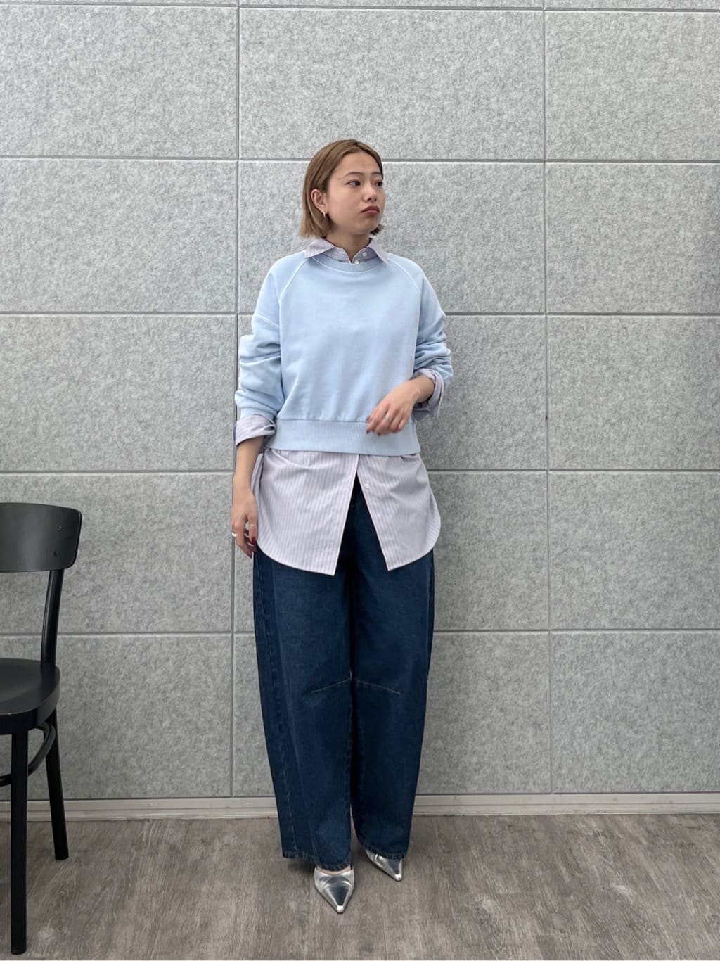 Harukaさんの「INDIVI｜ワイドスリーブカラースウェット」を使ったコーディネート