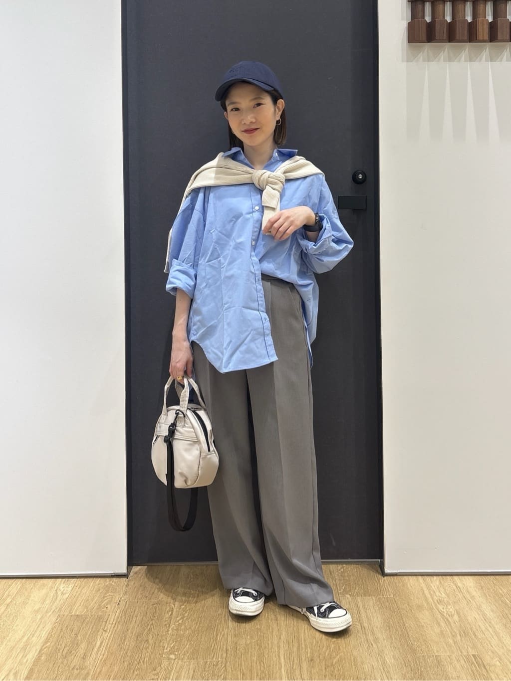 risaさんの「Dessin｜【洗える】サイドボタンセミワイドパンツ」を使ったコーディネート