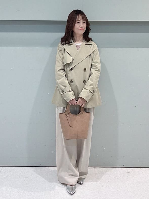 makiさんの「UNTITLED｜【定番人気/はっ水/洗える】タスランショートトレンチコート」を使ったコーディネート