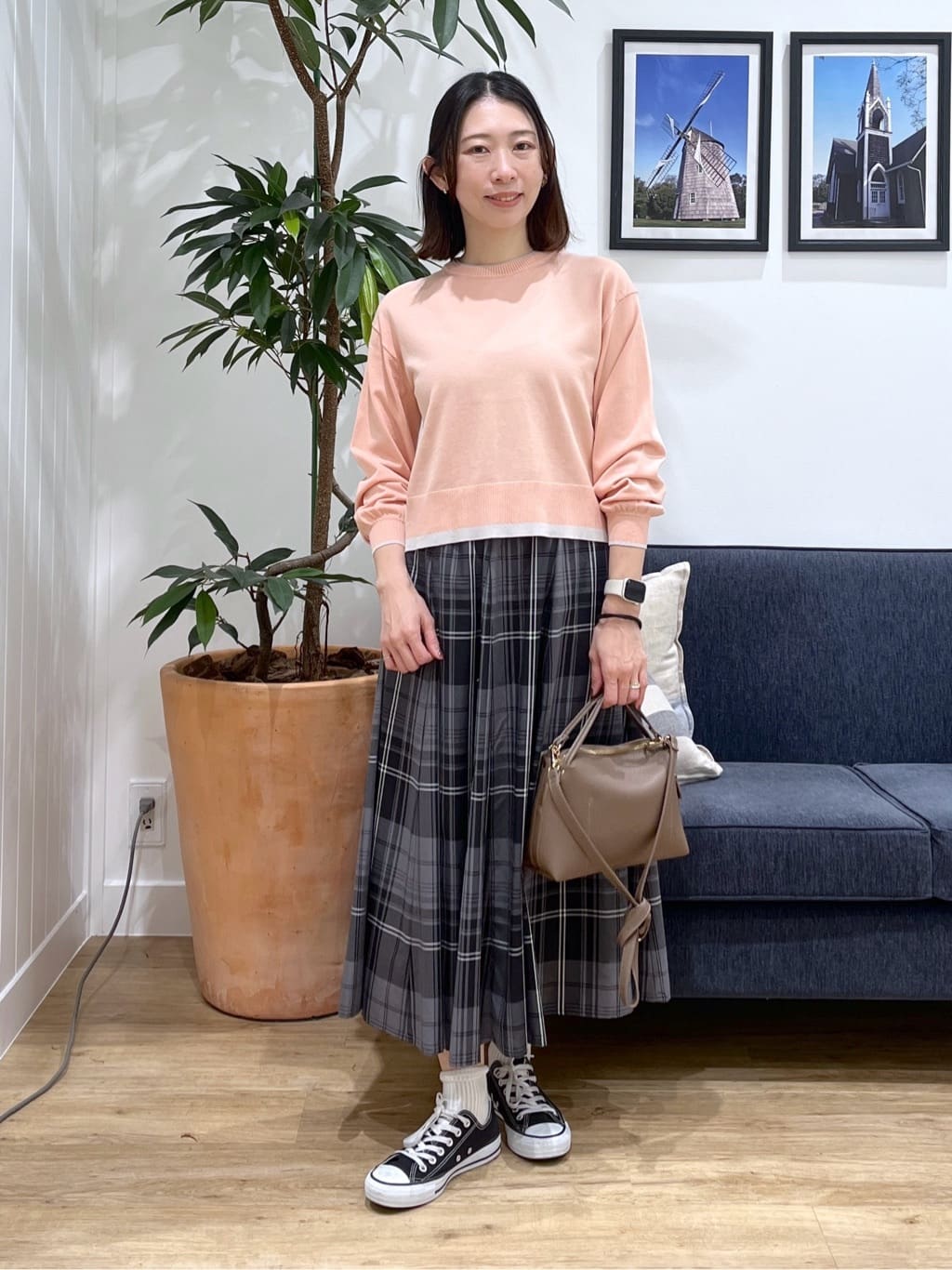 canaさんの「Dessin｜【洗える】バイカラーデザインニット」を使ったコーディネート