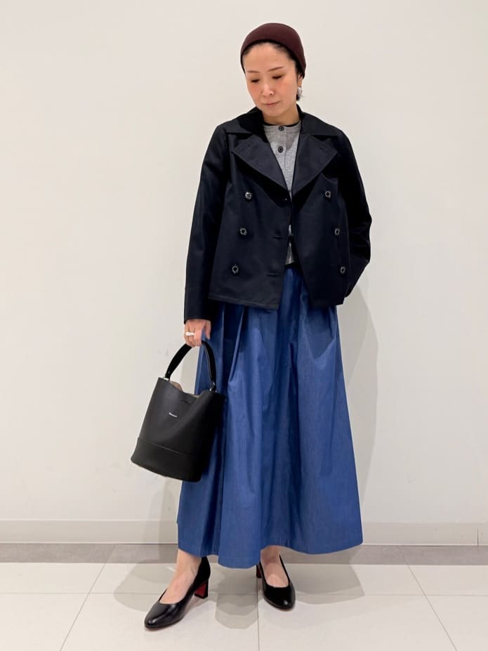 MIYAKAWAさんの「DRESSTERIOR｜【接触冷感/吸水速乾】クールタッチ デニムライク タックスカート」を使ったコーディネート