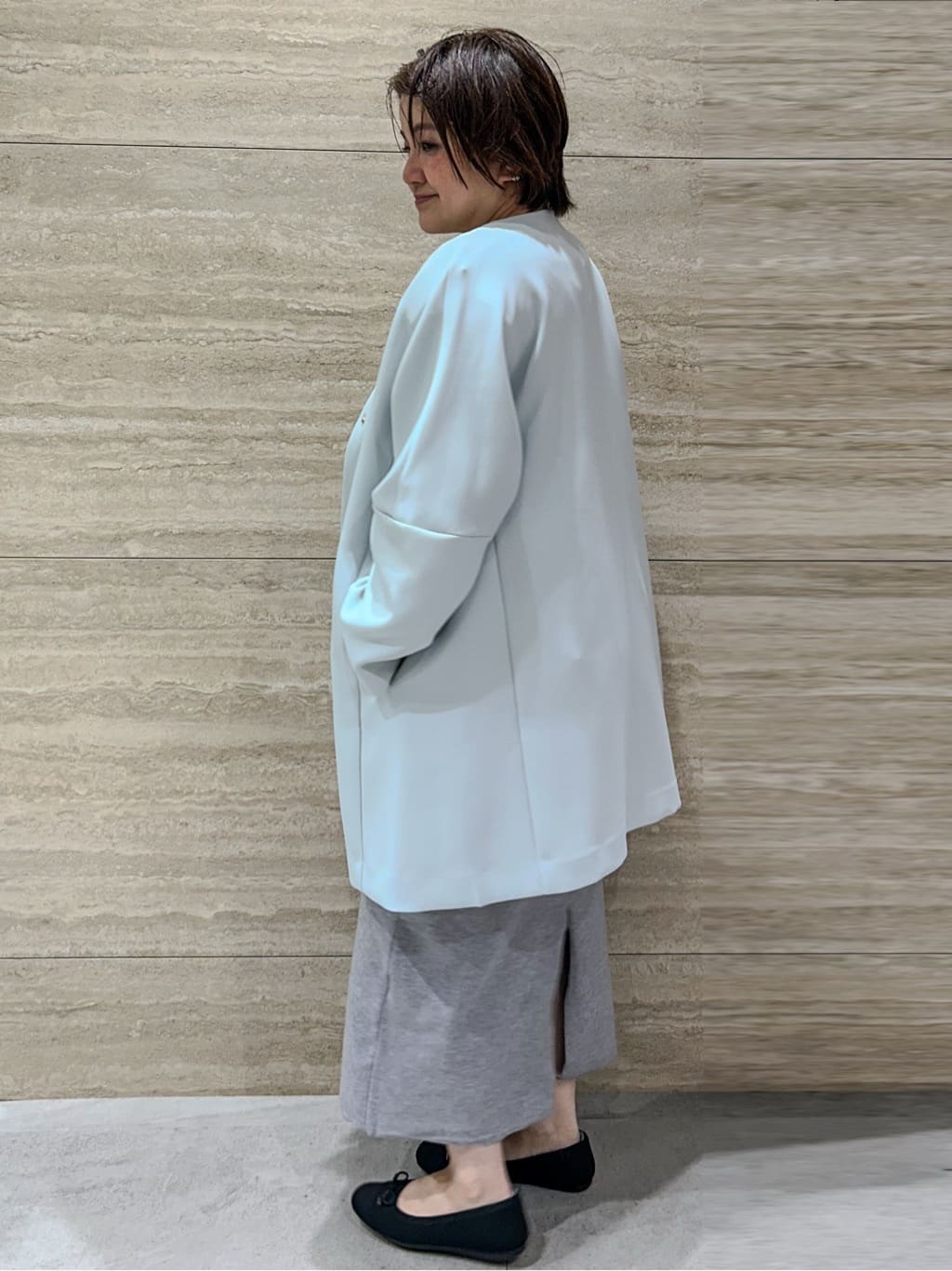 NAMIさんの「OPAQUE.CLIP｜フォルムスリーブミドルコート【洗濯機OK】」を使ったコーディネート