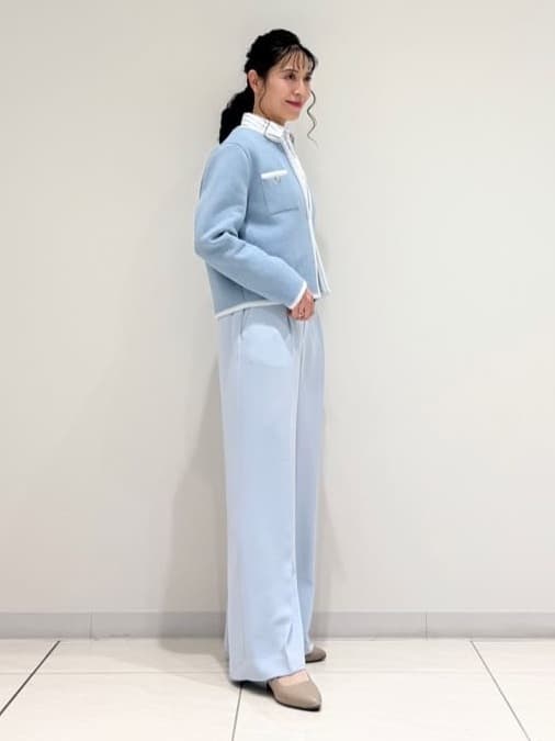 kayoさんの「INDIVI｜【軽量】ブークレジャケット ニットカーディガン」を使ったコーディネート