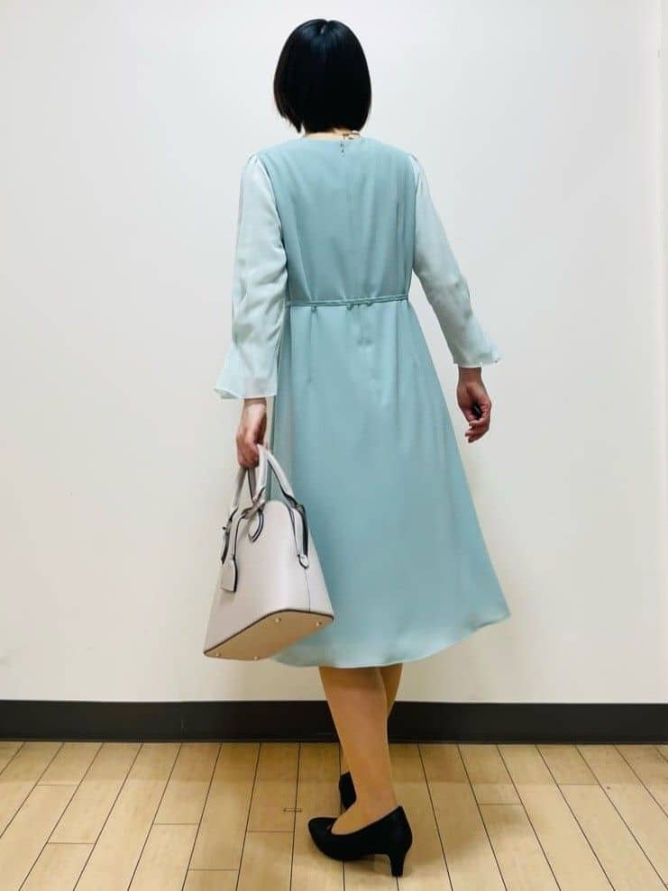 Riiさんの「Reflect｜【SS-4Lサイズ／付属リボン】スリーブデザインジョーゼットワンピース」を使ったコーディネート