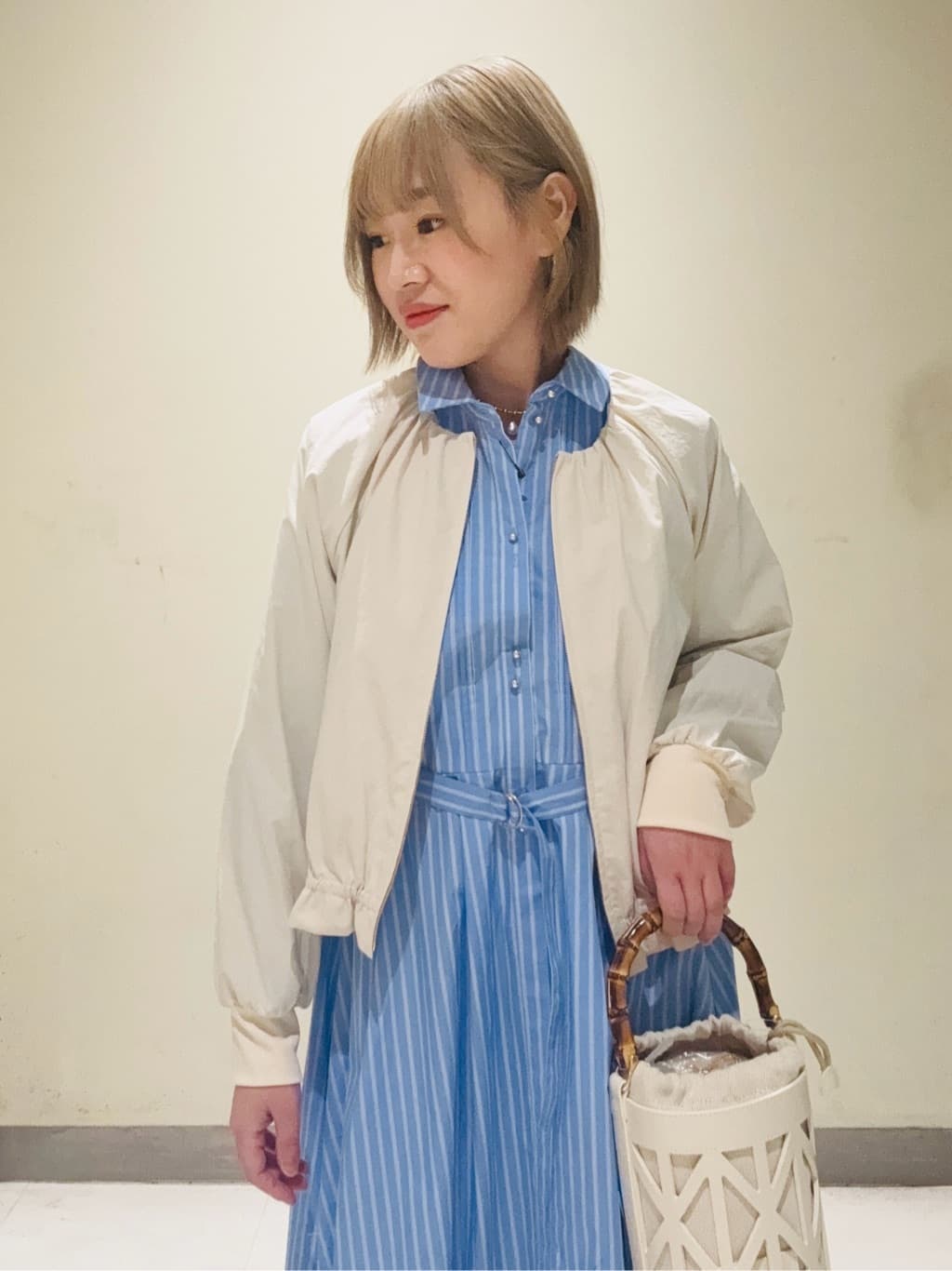 みきちぃさんの「index｜接触冷感ノーカラーブルゾン【洗濯機OK／防シワ】」を使ったコーディネート