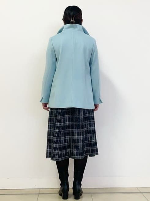 chisaさんの「Reflect｜【SS-4Lサイズ／衿が顔に当たらない◎】スタンドネックミドルコート」を使ったコーディネート