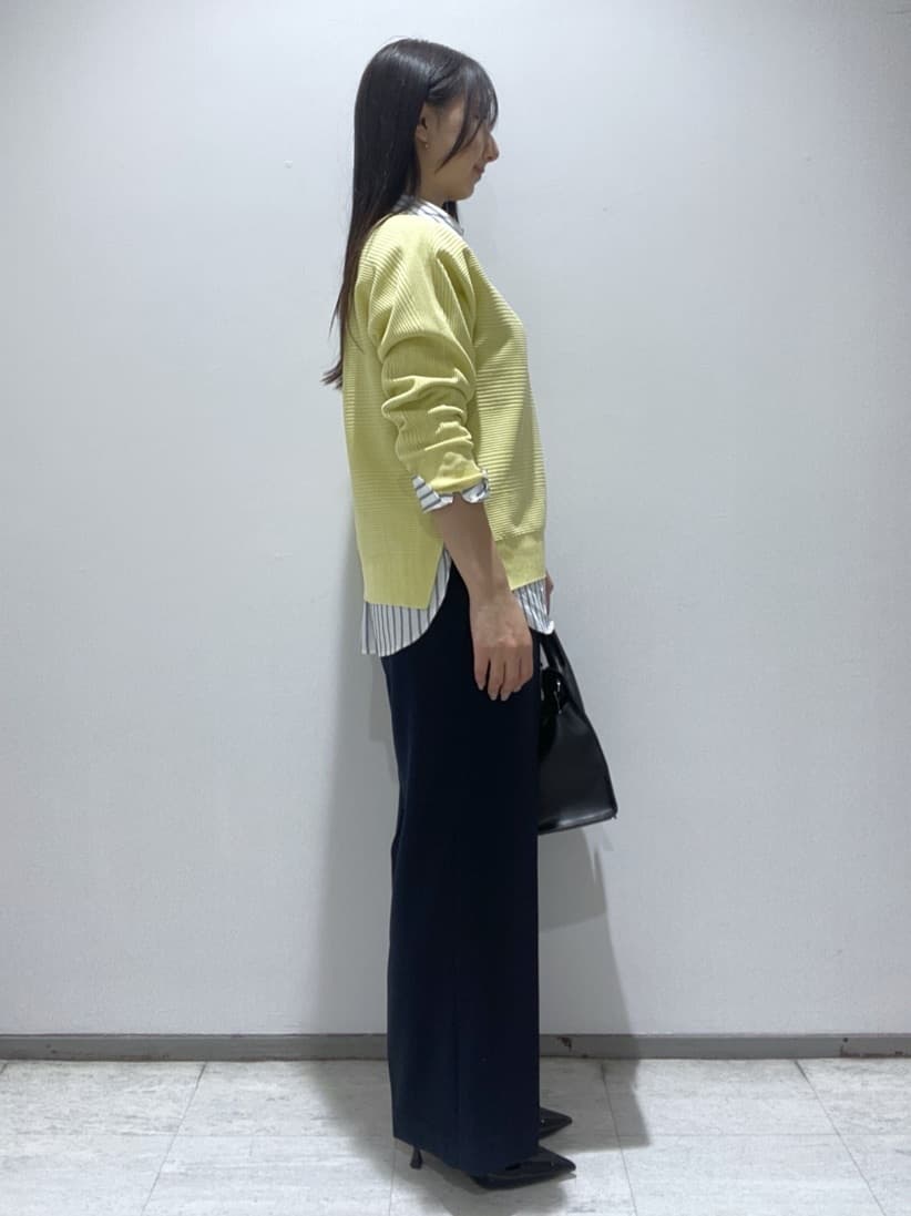 meiさんの「INDIVI｜【2WAY／洗える】ラメストライプ コットン混シャツ」を使ったコーディネート