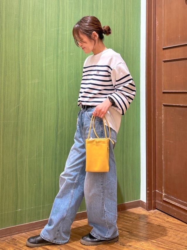 かおりさんの「SHOO･LA･RUE｜楽にきちんと見られたい　大人カジュアルボーダーニット」を使ったコーディネート