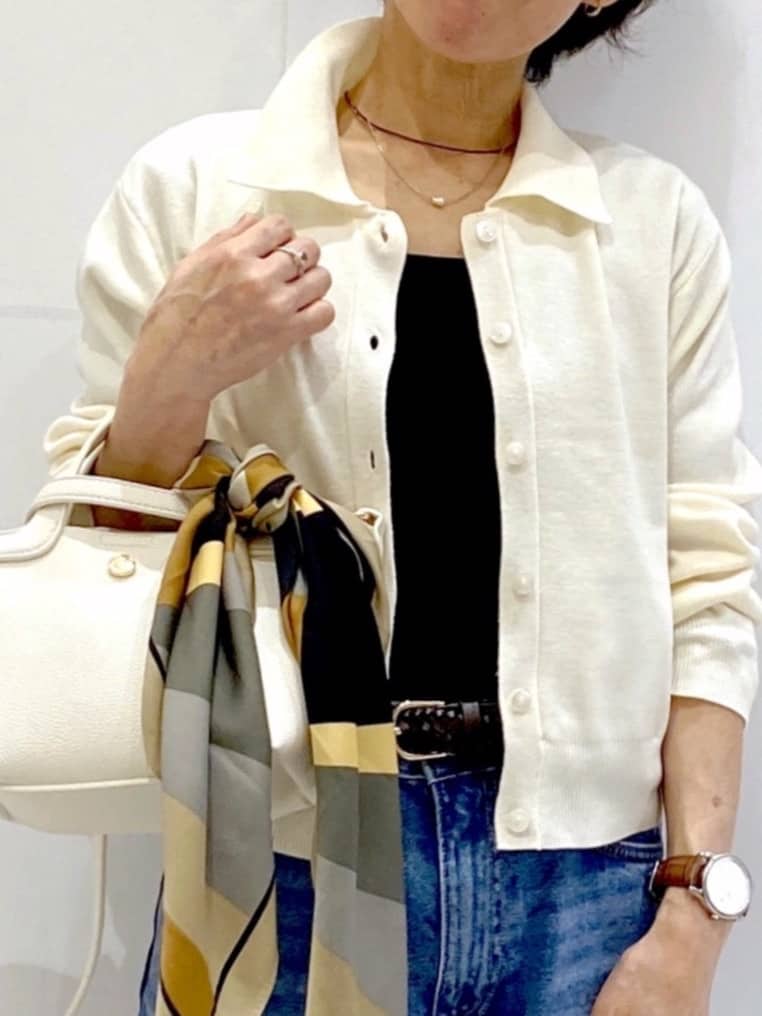 Bonさんの「OPAQUE.CLIP｜ポロ衿シャツドッキングニット【洗濯機OK】」を使ったコーディネート