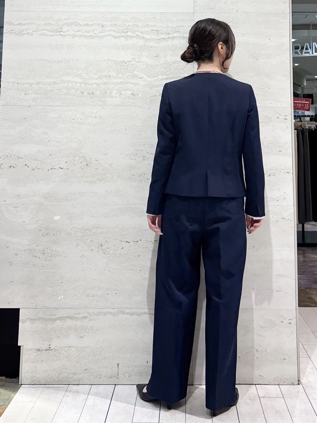 かほさんの「OPAQUE.CLIP｜《通勤セットアップ対応》 ワイドパンツダブルクロス【洗濯機OK】」を使ったコーディネート