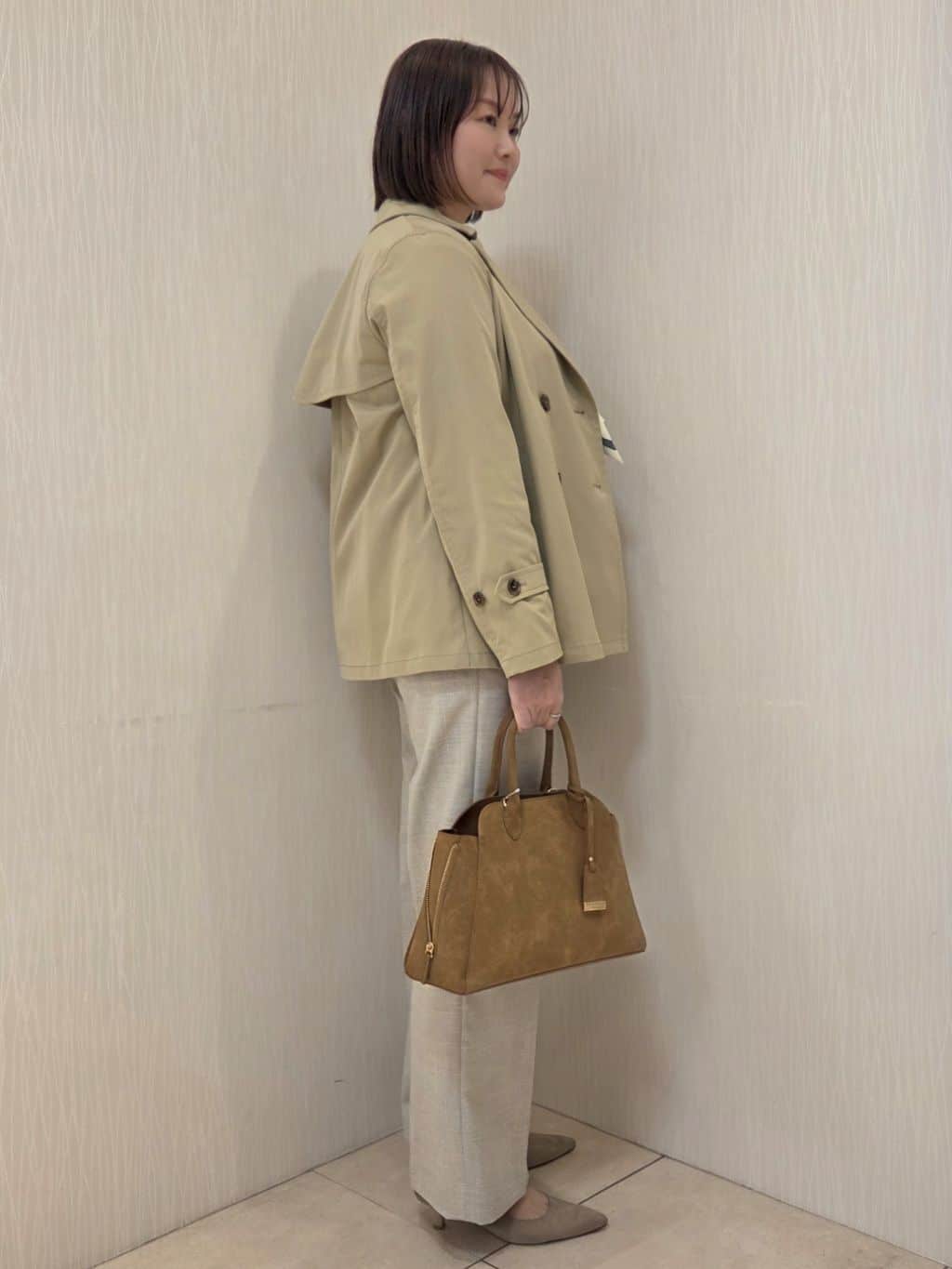 naokoさんの「UNTITLED｜【定番人気/はっ水/洗える】タスランショートトレンチコート」を使ったコーディネート
