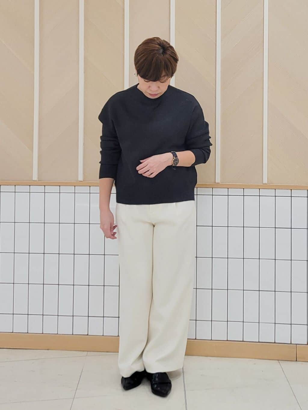 tomoさんの「COUP DE CHANCE｜【手洗い可】ラメ混ニットトップス」を使ったコーディネート