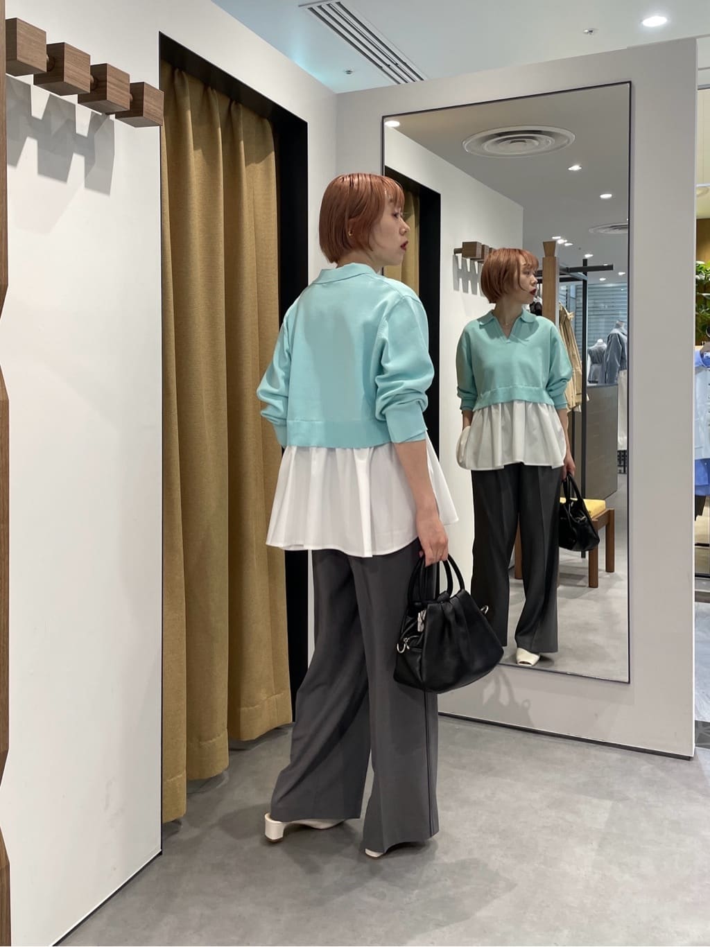 mikuさんの「INDIVI｜Comfy SET UP｜イージーストレートワイドパンツ【セットアップ対応／通勤／カセット服／接触冷」を使ったコーディネート