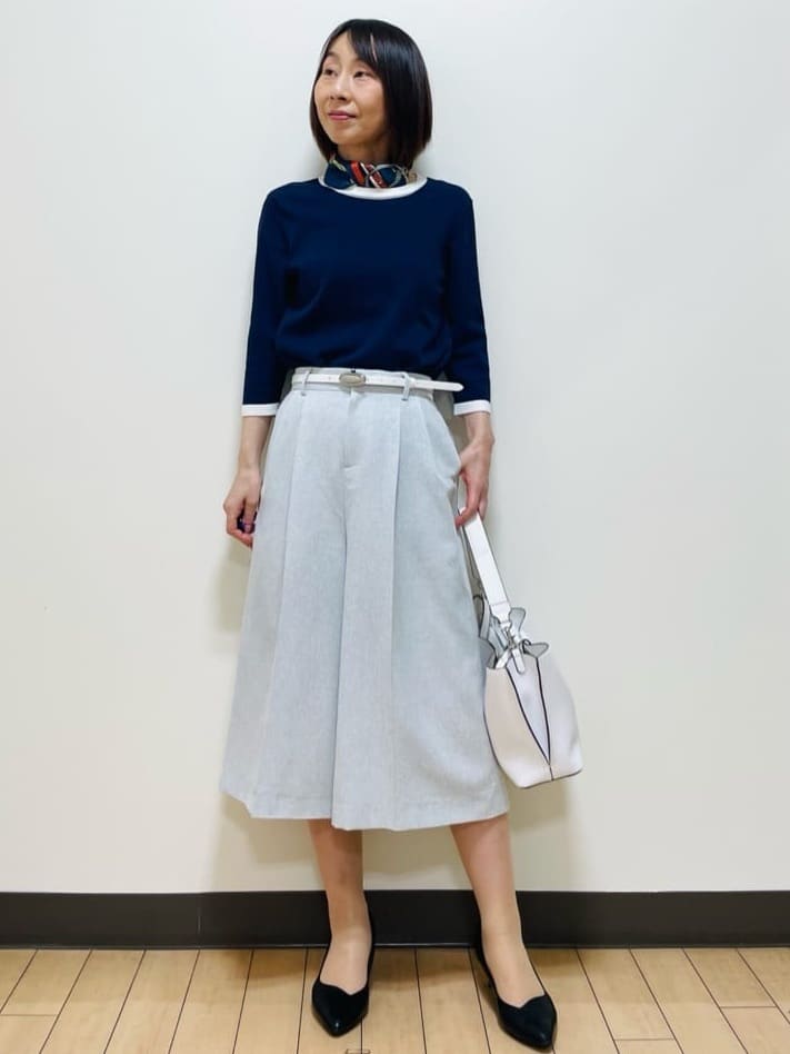 Riiさんの「Reflect｜リネンライクワイドミディパンツ」を使ったコーディネート