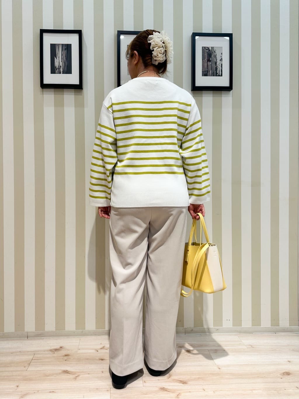 みさぼうさんの「SHOO･LA･RUE｜楽にきちんと見られたい　大人カジュアルボーダーニット」を使ったコーディネート