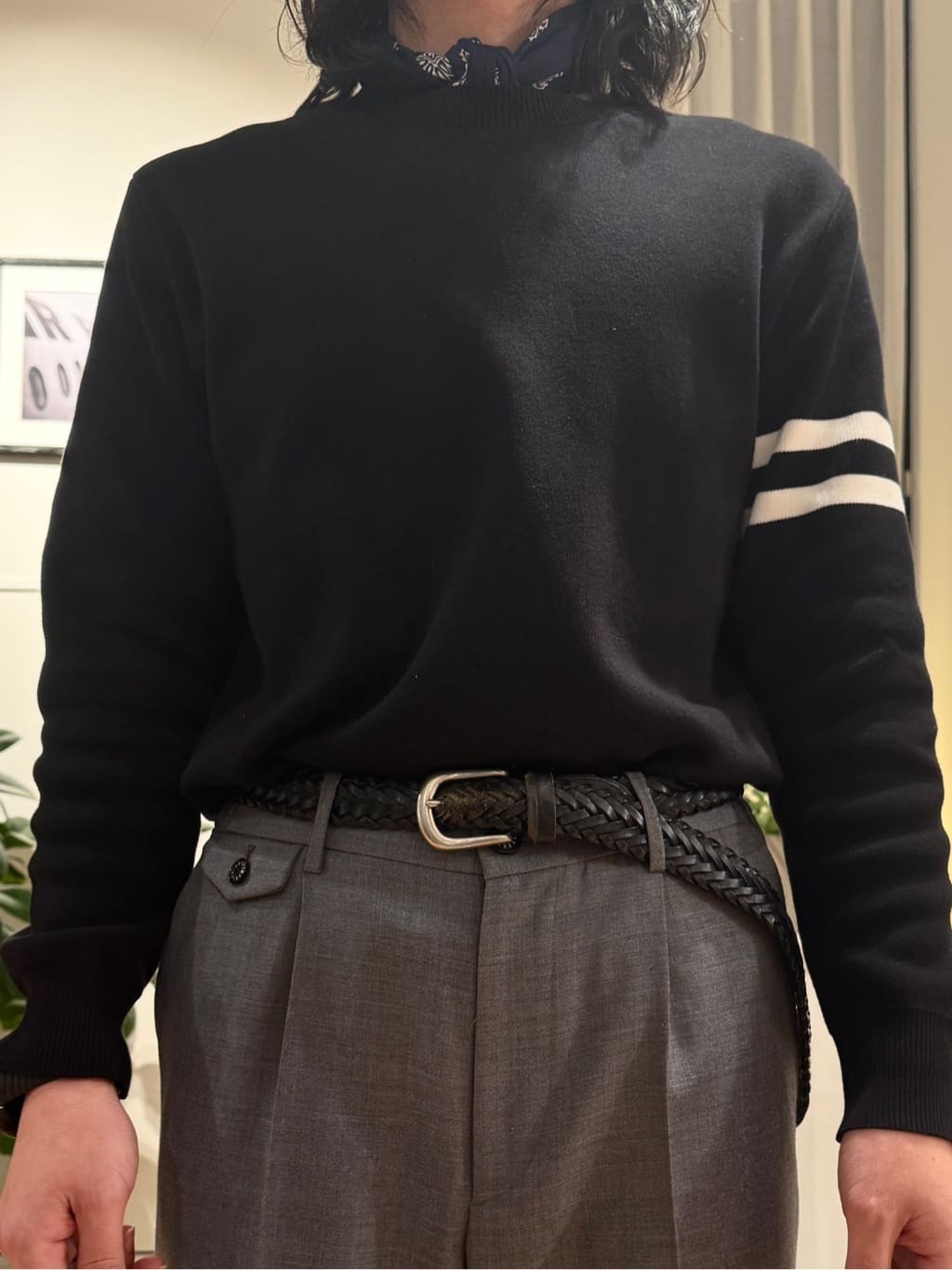 kawarataniさんの「DRESSTERIOR｜◆【ウォッシャブル】コットンスムース アームラインクルーネック」を使ったコーディネート
