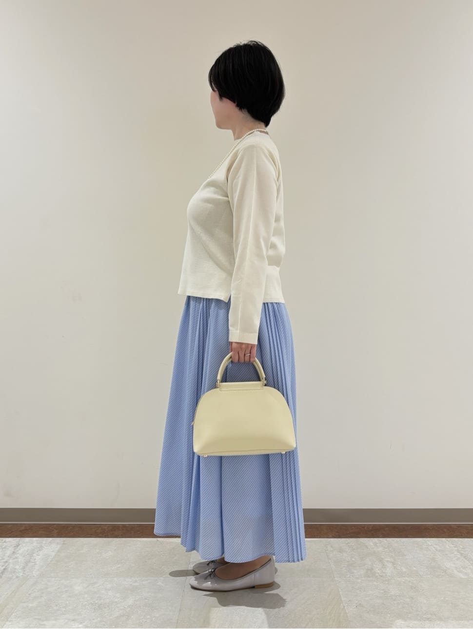 marikoさんの「grove｜高評価！【洗濯機OK】ベーシックニット【毛玉軽減】」を使ったコーディネート